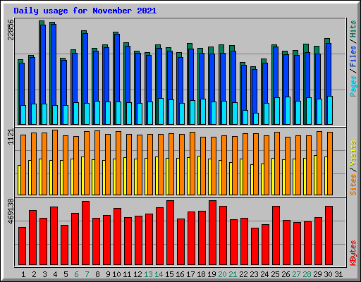 Daily usage for November 2021