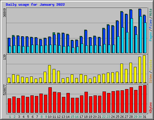 Daily usage for January 2022