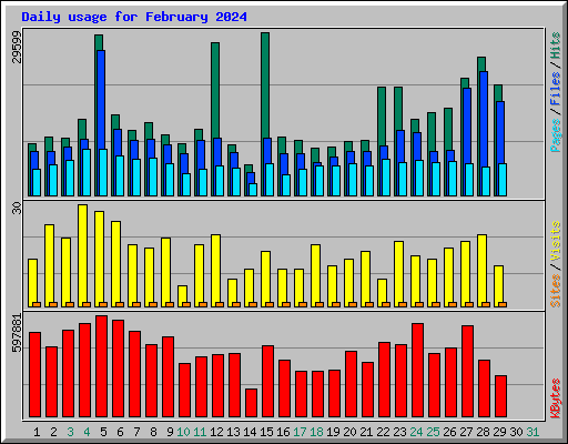 Daily usage for February 2024