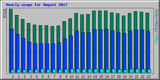 Hourly usage for August 2017