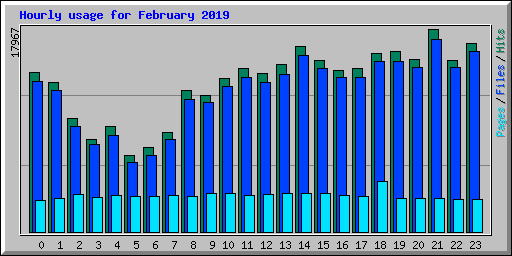 Hourly usage for February 2019