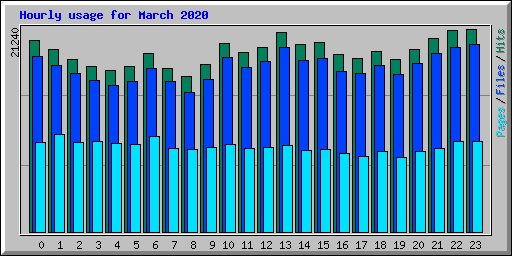 Hourly usage for March 2020