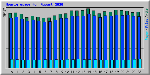 Hourly usage for August 2020
