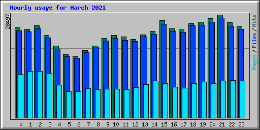 Hourly usage for March 2021