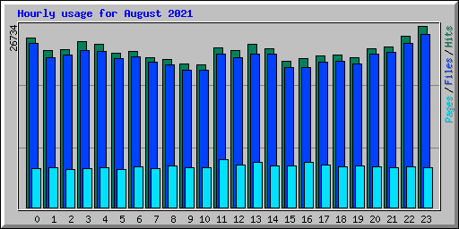 Hourly usage for August 2021