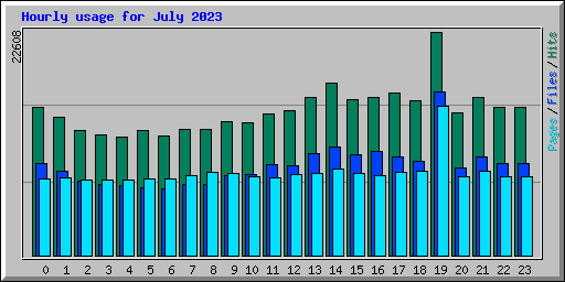 Hourly usage for July 2023