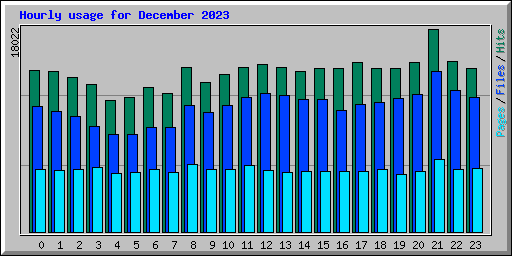 Hourly usage for December 2023